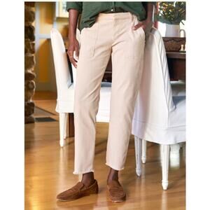 Frank & Eileen Blackrock Utility Ankle Pants Italian Peached Twill Khaki Size 8